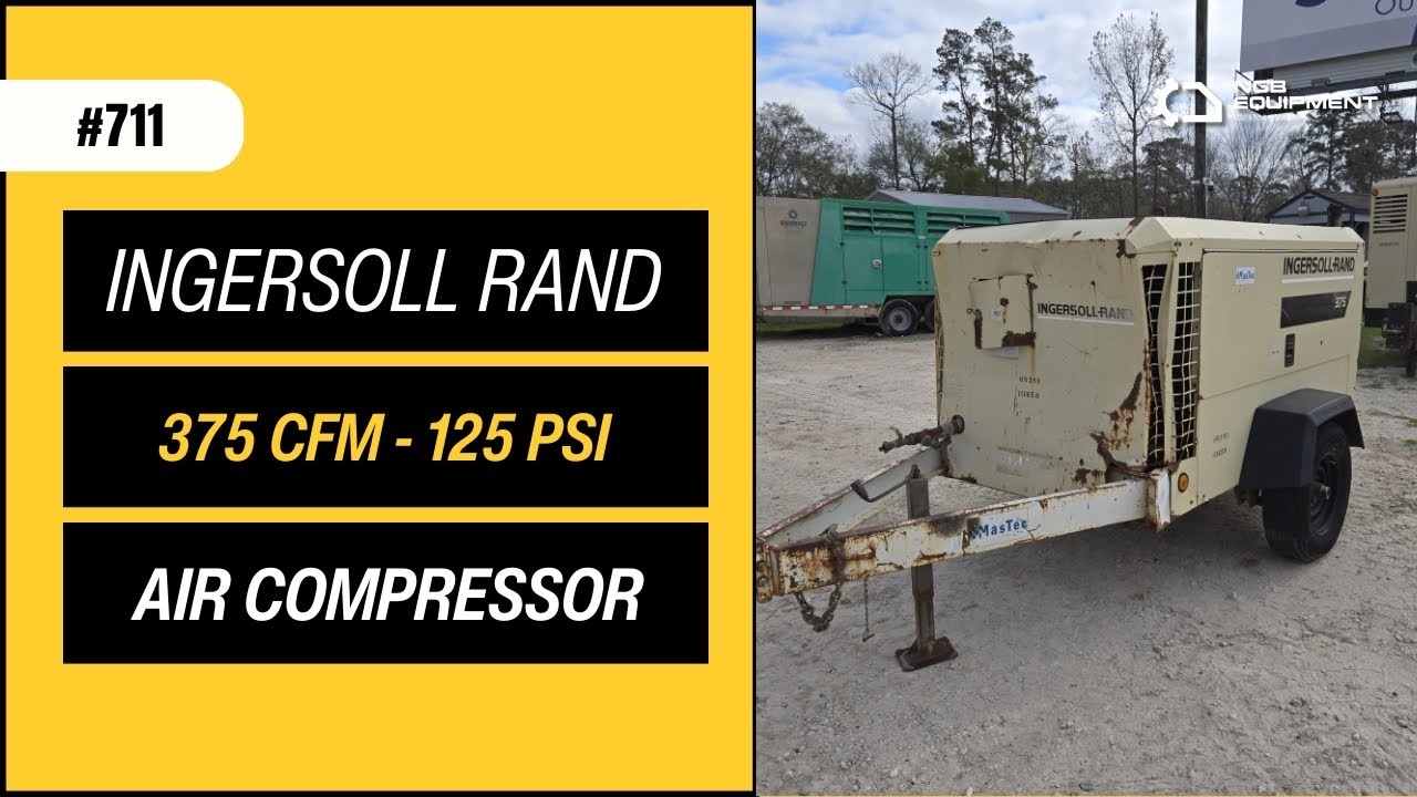 #711 Ingersoll Rand 375 CFM Portable Air Compressor - Cummins engine