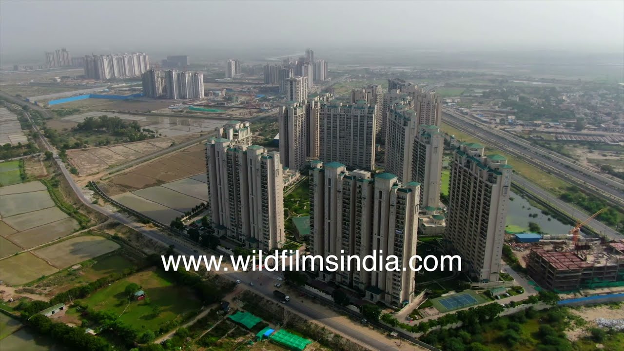A sweeping view captures the impressive skyline of ATS Infrastructure residential towers in Noida