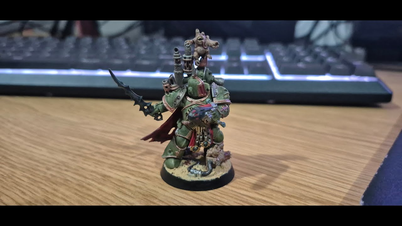 how to paint the warhammer 40,000 death guard plague marine champion