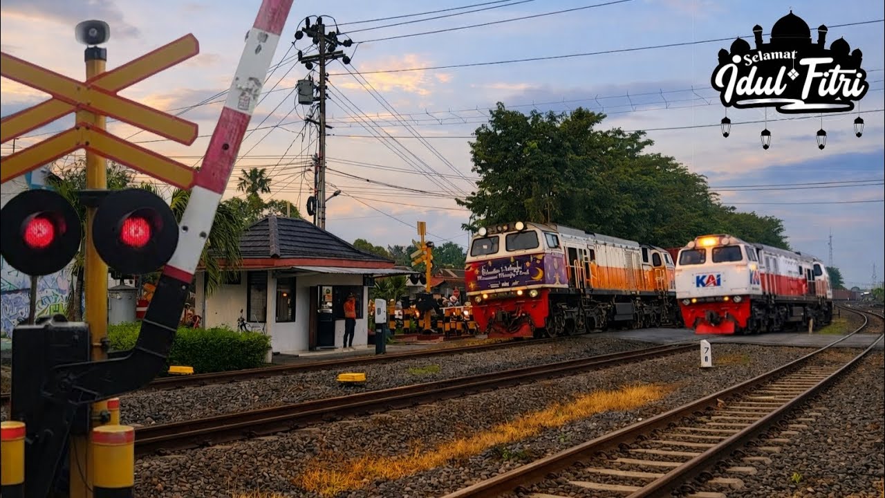 HUNTING MENYAMBUT IDUL FITRI 🎉 | Nonton RAMAINYA KERETA DI JPL 213 Tegal Sepesial  IDUL FITRI