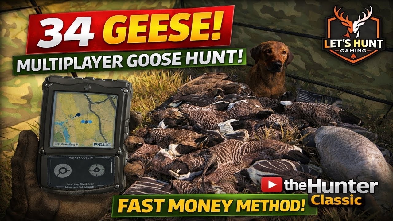 INSANE Goose Hunt! 34 Kills With My Brother | Fast Money Method | TheHunter Classic #gaming #hunting