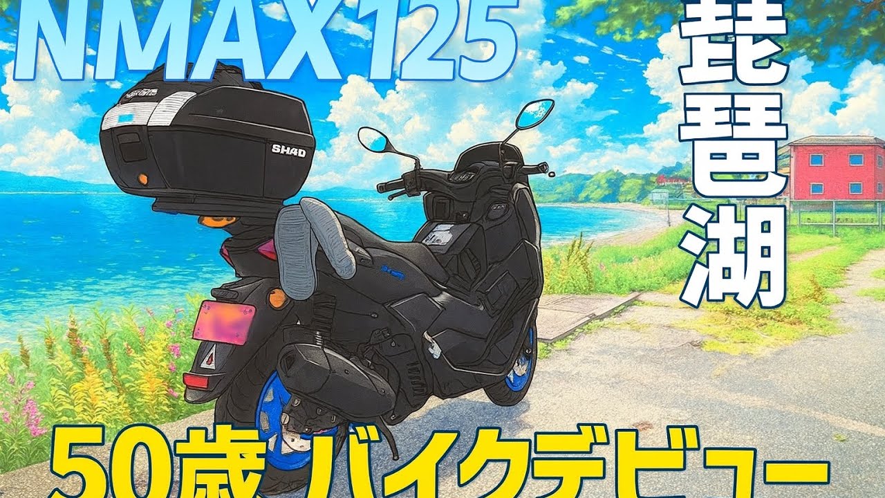 【NMAX125 】滋賀県琵琶湖　近江舞子ツーリング50代 バイクデビュー　#原付二種　#アラフィフ