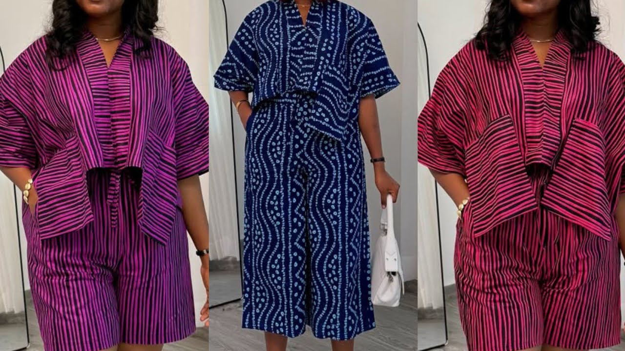 How to Cut and Sew This Trendy Bubu/Kimono Top with Pockets & Palazzo Trouser||Beginner's Tutorial.