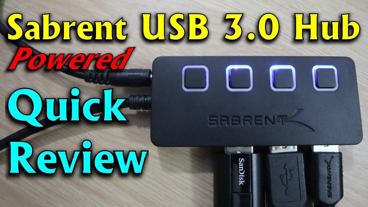 Sabrent 4 порта 3 0 Питание от USB-концентратора Быстрый обзор
