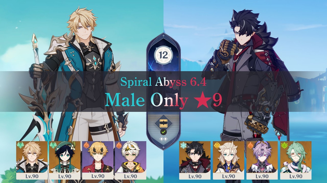 【男縛り/Male Only】6 4 螺旋12層 ★9 ファルカ&リオセスリ Luna V Spiral Abyss Varka Wriothesley 【原神】  muxout