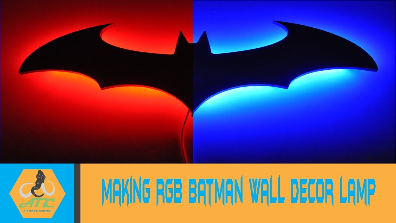 Изготовление лампы RGB Batman wall decor