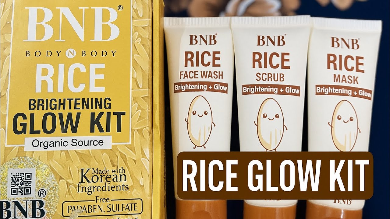 BNB Rice Glow Kit Review | Brightening Face Wash, Scrub & Mask | Korean Skincare for Glowing Skin