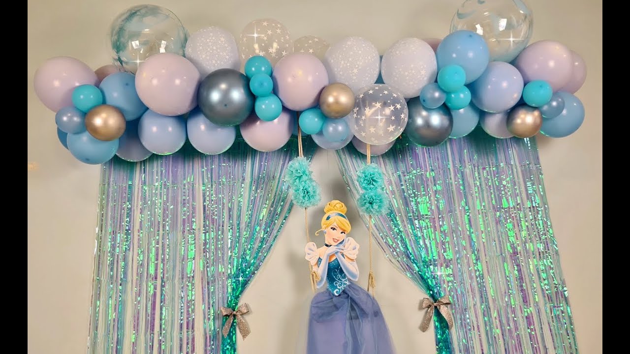 Decoración Con Globos Cenicienta, con menos de 50 globos!!!😲😨