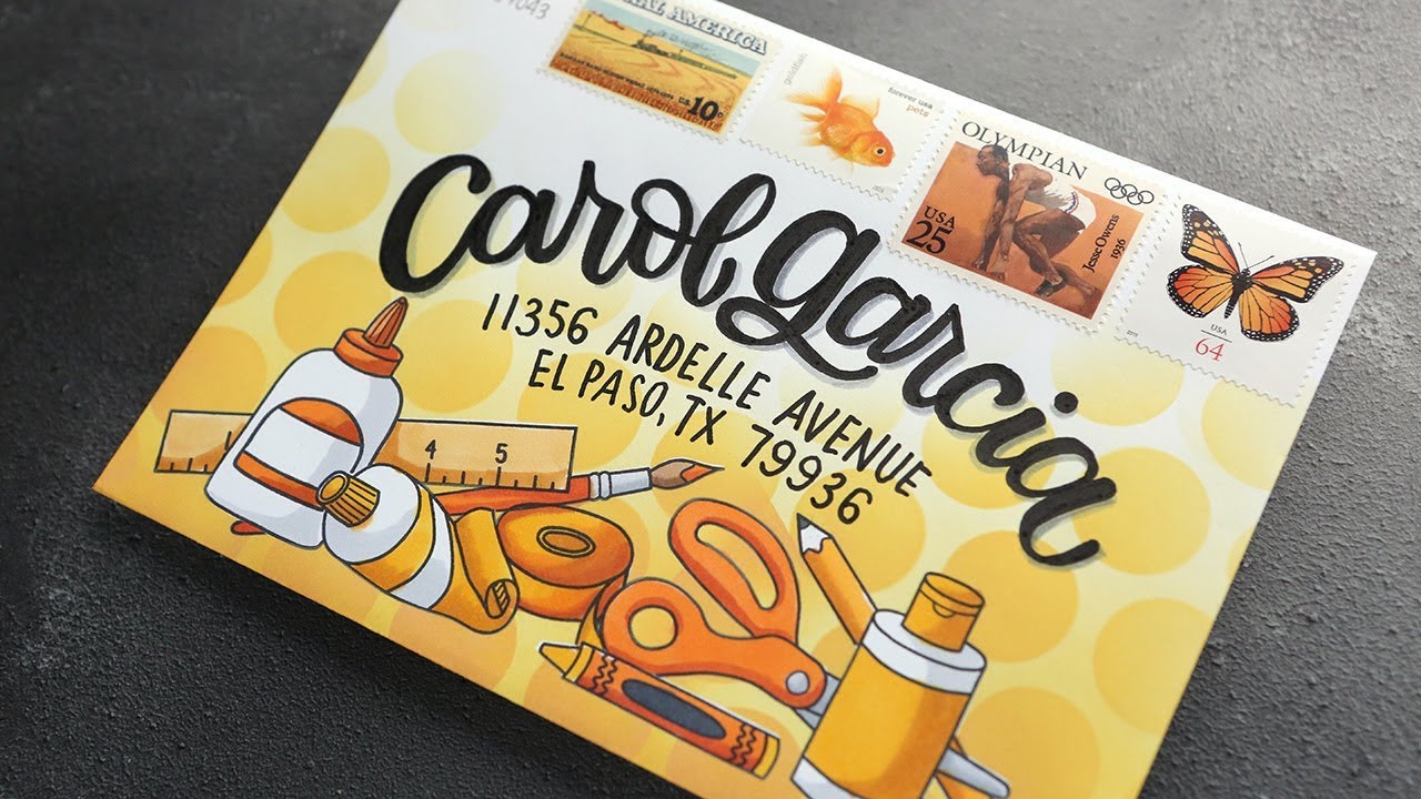 Mail Art & Lettering - Masking, Blending, and Copics - Make a Card Monday #288