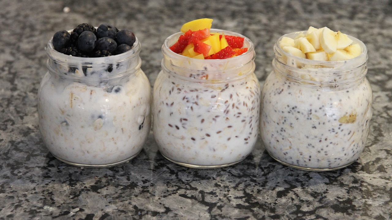 ОВСЯНКА В БАНКЕ. 3 ВИДА ПОЛЕЗНЫХ ЗАВТРАКОВ ИЗ ОВСЯНКИ .OATMEAL IN A JAR