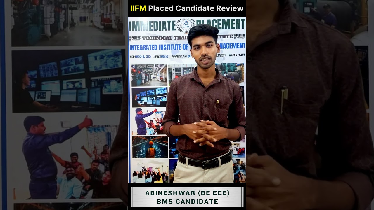 IIFM Success Story | Abineshwar Journey from BMS Training to BMS Engineer at Chennai Trade Center!