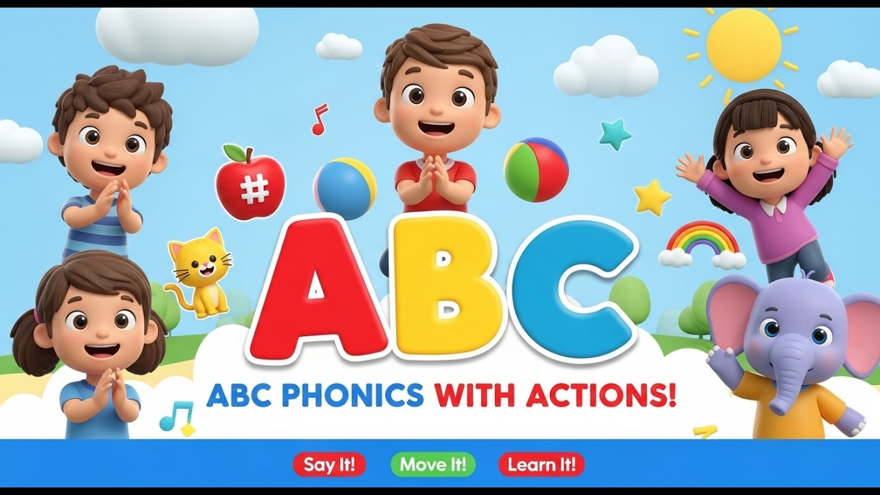 Phonics with Actions A to Z  | Learn Alphabet Sounds with Fun Movements | Kids Song |Kiddos Academy