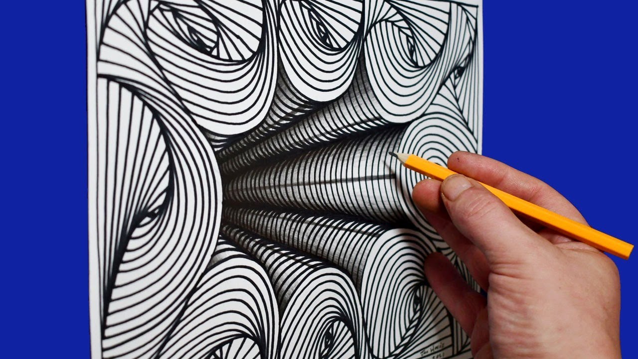 3D Hole Spiral Drawing Pattern / Cool Optical Illusion Trick Art