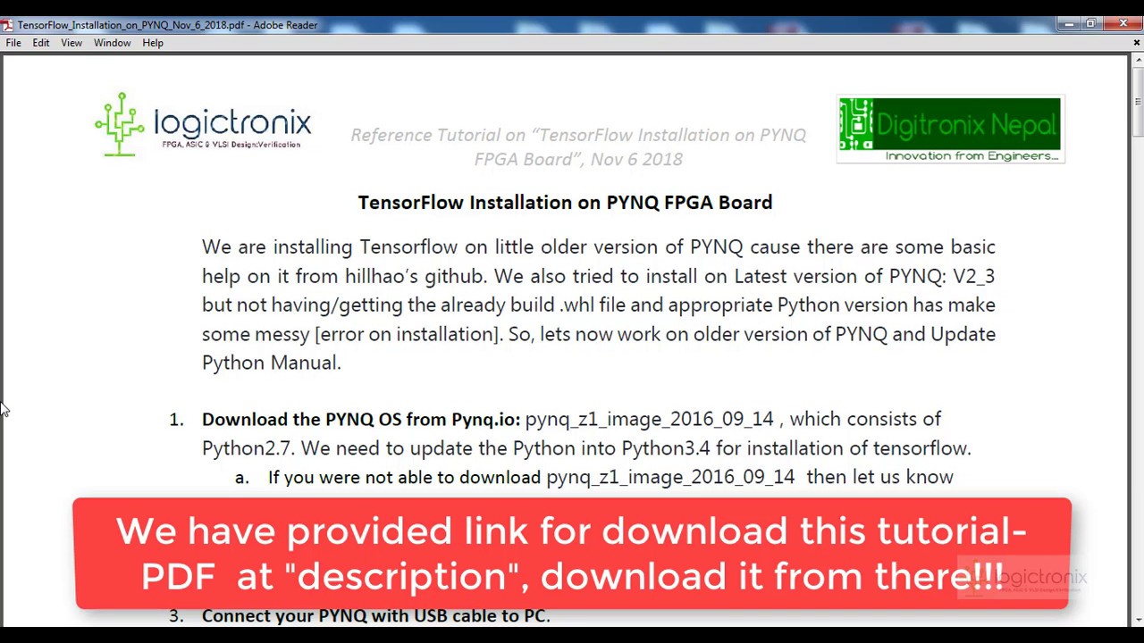 Tensorflow Installation on Pynq