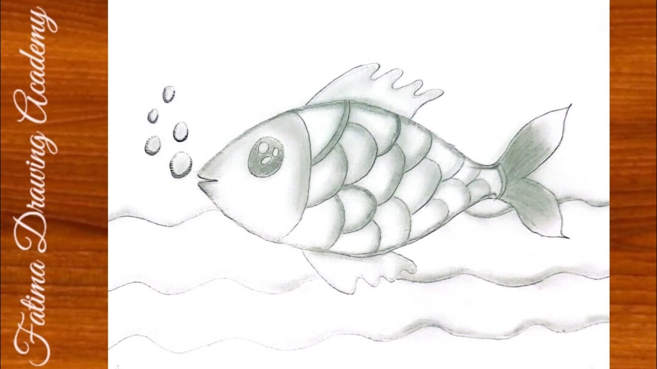How to draw fish with pencil shading | Fish drawing