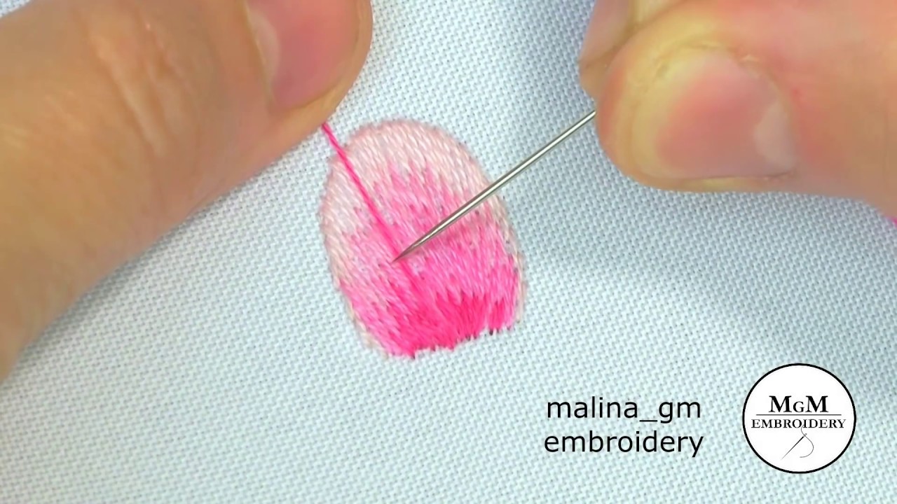 Hand Embroidery| Long and short stitches 2| Вышивка гладью 2