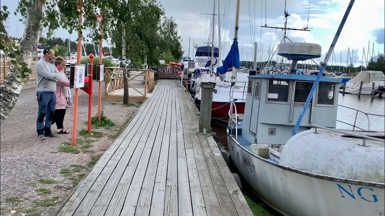 Sweden Small Town Walk:Trosa river and harbor. Picturesque former fishing village