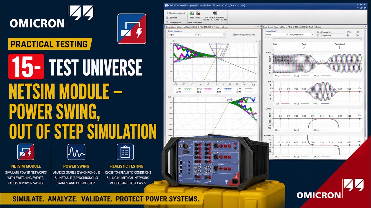 Test Universe NetSim Module - Power swing, out of step Simulation
