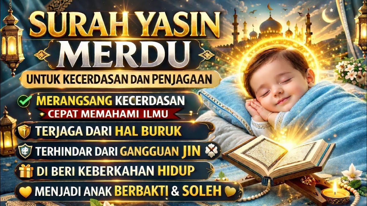 SURAT YASIN MERDU..‼️PENENANG TIDUR BAYI | UNTUK KECERDASAN DAN PENJAGAAN