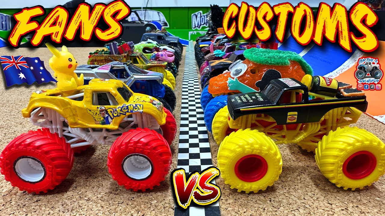 Toy Diecast Monster Truck Racing Tournament | Custom made MonsterJam trucks, Australia Race #1 of #4