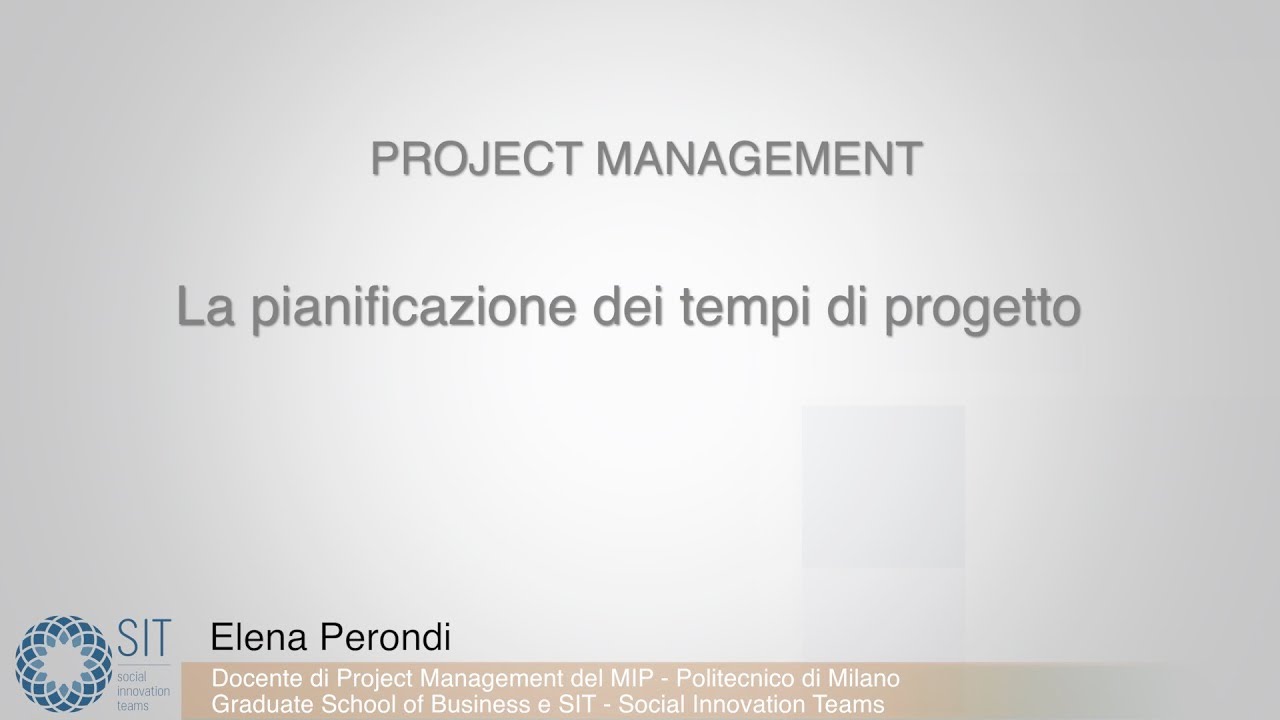 Perondi - 01 - La pianificazione dei tempi di progetto