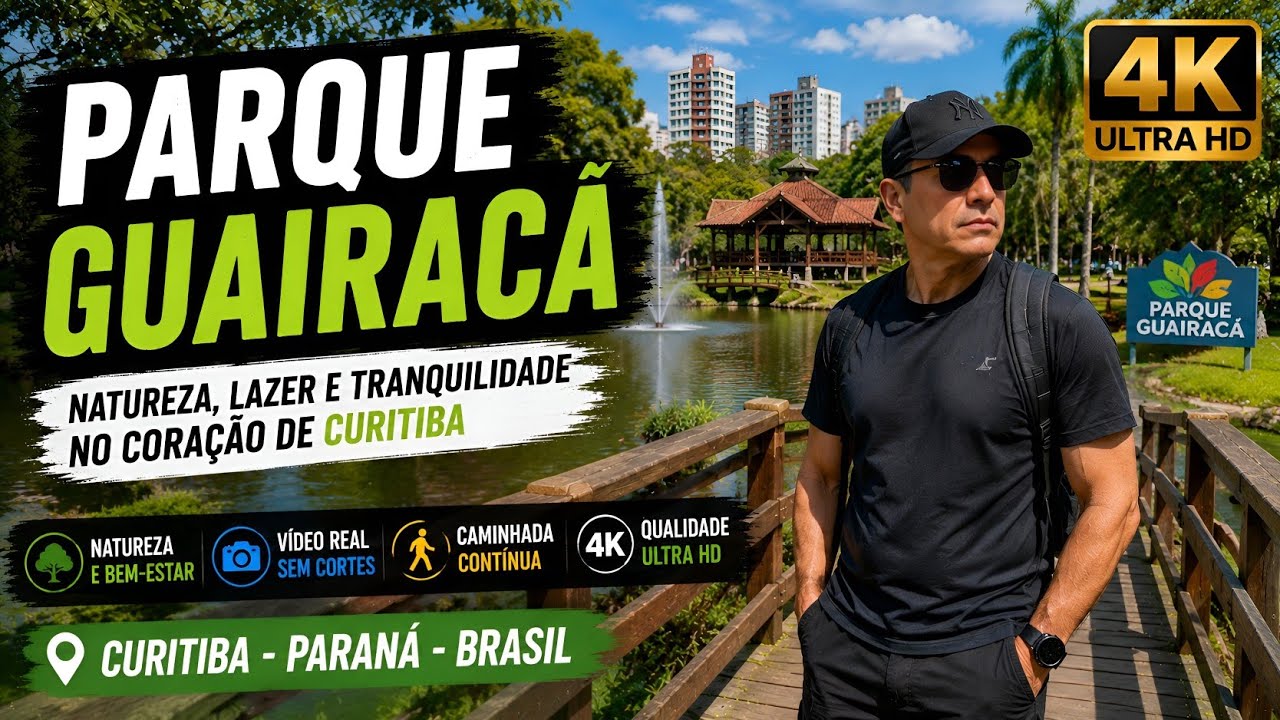 Parque Guairacá | Caminhada com as capivaras escuras | Curitiba, Brasil 🇧🇷 | Walking Tour 4K