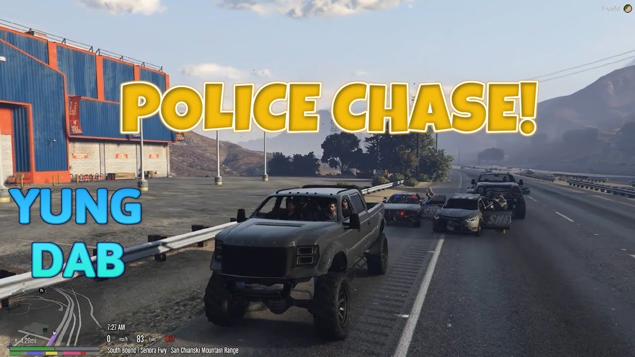 Summit1g, Yung Dab, Chang, Boe crazy POLICE CHASE IN LIFTED TRUCK. Gta V Role Play Nopixel