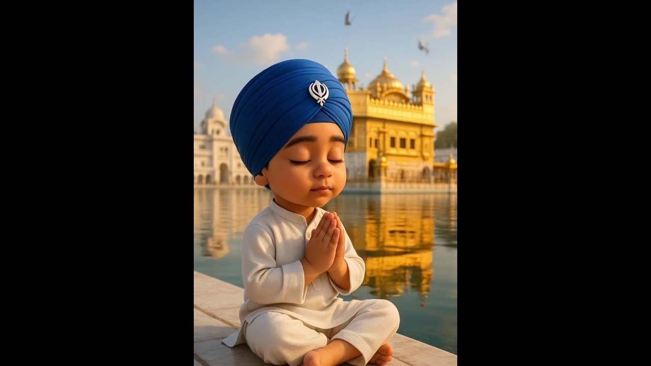 Praying in pure soulful voice (Satnam Waheguru) #satnamwaheguru #sikhprayer #sikhkids #gurbani