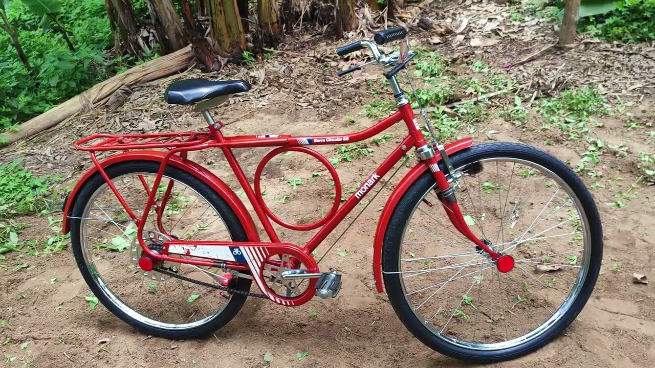 Bicicleta Monark Barra Circular 1988 Vermelho Cereja praticamente 100% original de fábrica.
