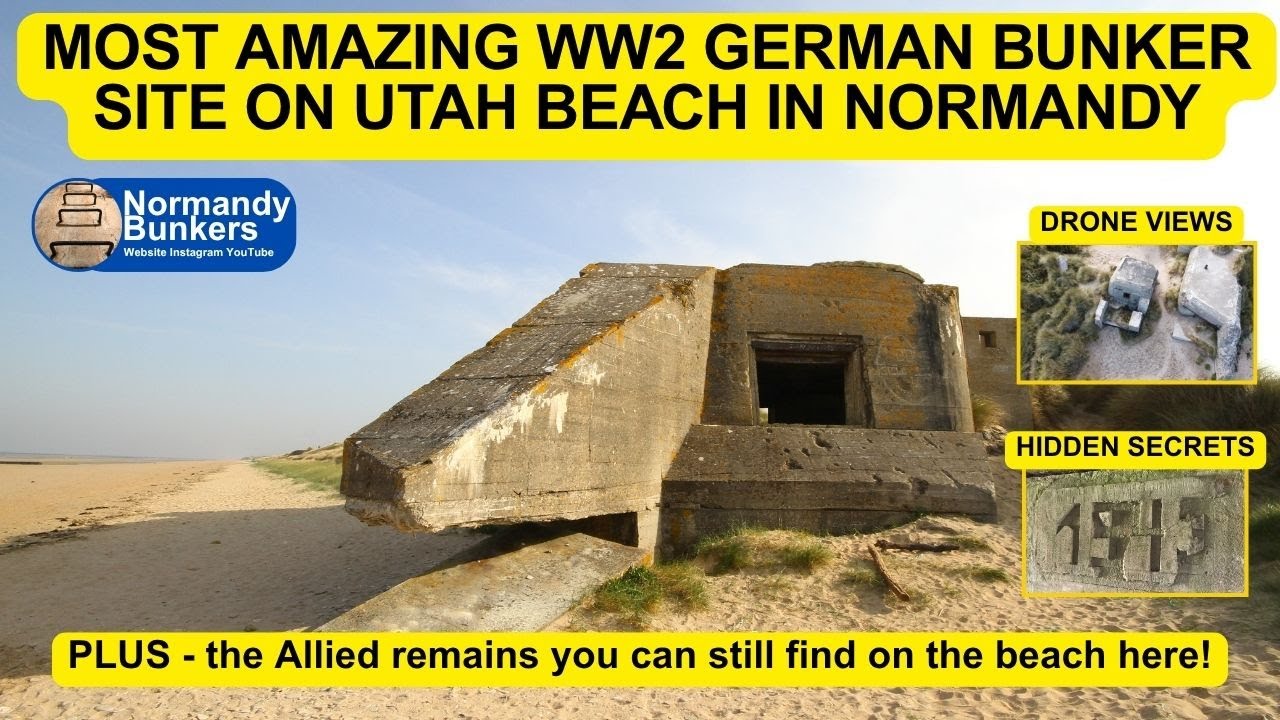MASSIVE WW2 GERMAN BUNKER SITE ON UTAH BEACH IN NORMANDY