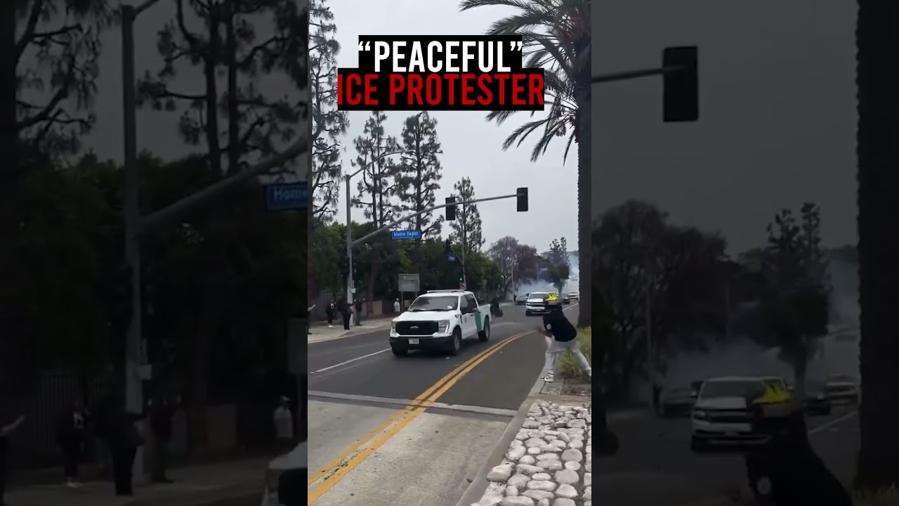 "Peaceful" Protester Throws Rocks at ICE... Gets Arrested 