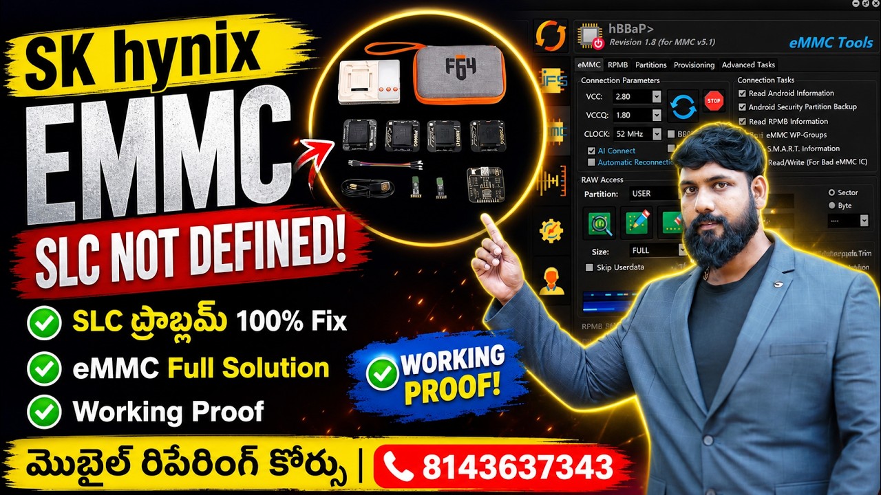 Sk Hynix EMMC - SLC Not Defined error solution in F64 box; EMMC programming in F64 box; Smart Mobile