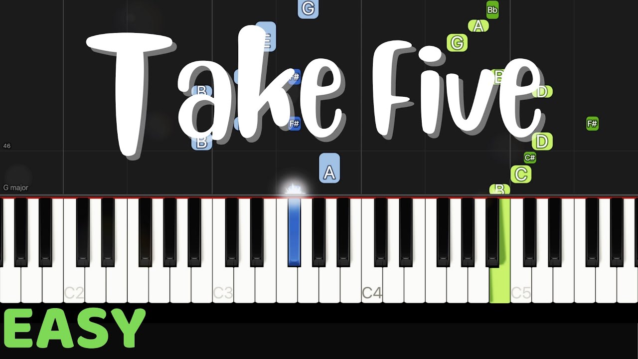 Take Five - Dave Brubeck - EASY Piano Tutorial - Tunes With Tina