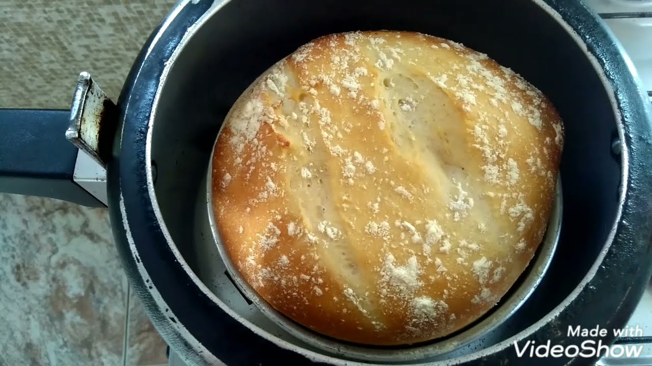 pão 3 ingredientes,na panela de pressão na boca do fogão