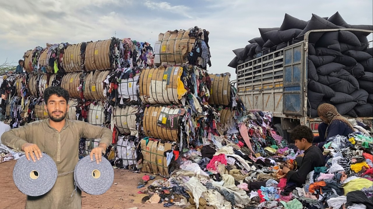 Amazing Recycling of Waste Garments Into Cotton Yarn Manufacturing | Used Garments Recycling