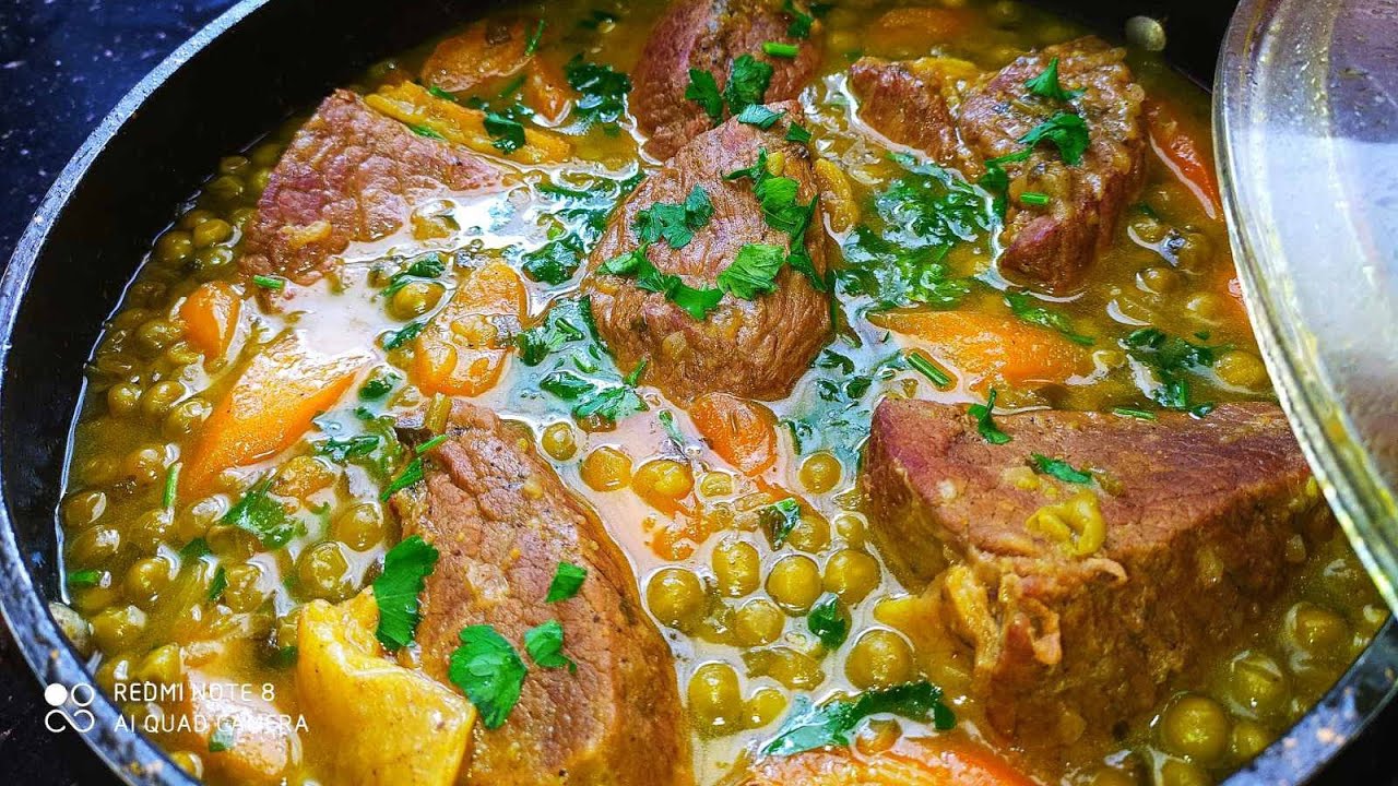 طاجين جلبانة باللحم بقري 🇩🇿🥕🥩🥩💚♥️🤍