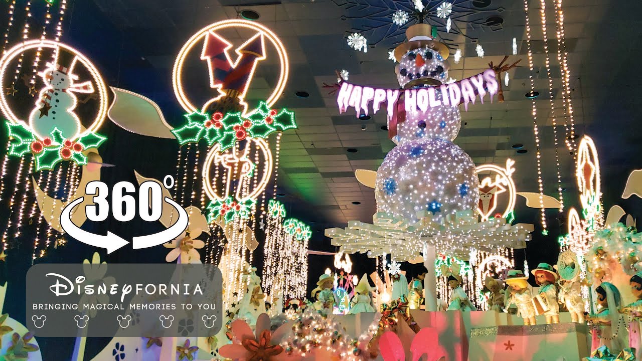Its A Small World Holiday Overlay | 4K 360 Full Ride | Disneyland