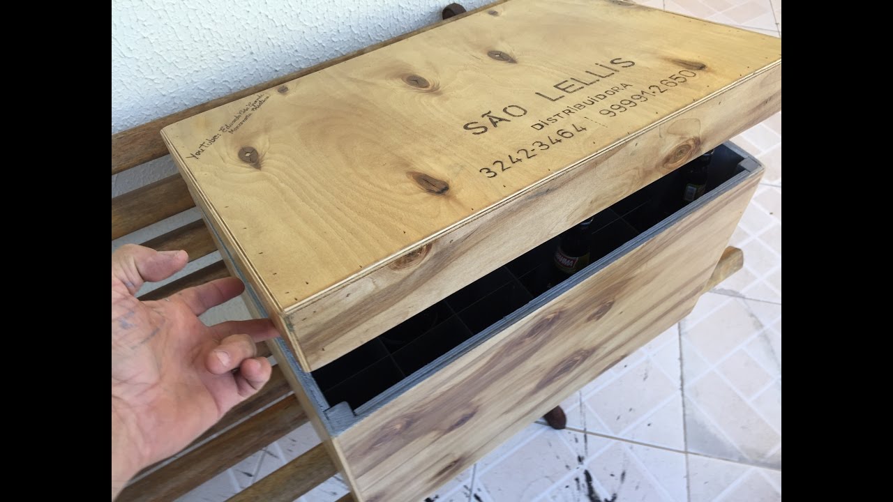 CAIXA DE MADEIRA RECICLADA PARA TRANSPORTAR BEBIDAS