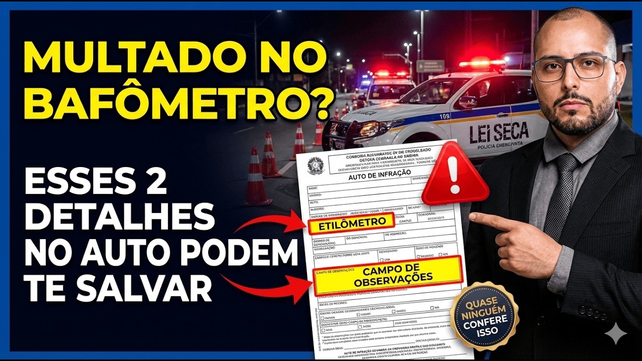Eu Descobri 2 ERROS no Auto de Infração que Anulam a Multa do Bafômetro