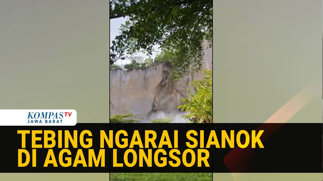 Gak Hujan, Detik-Detik Tebing Ngarai Sianok di Kabupaten Agam Longsor  