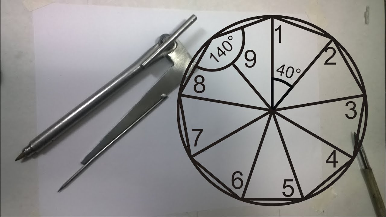 Traçado flange 9 furos - Eneágono poliopógons