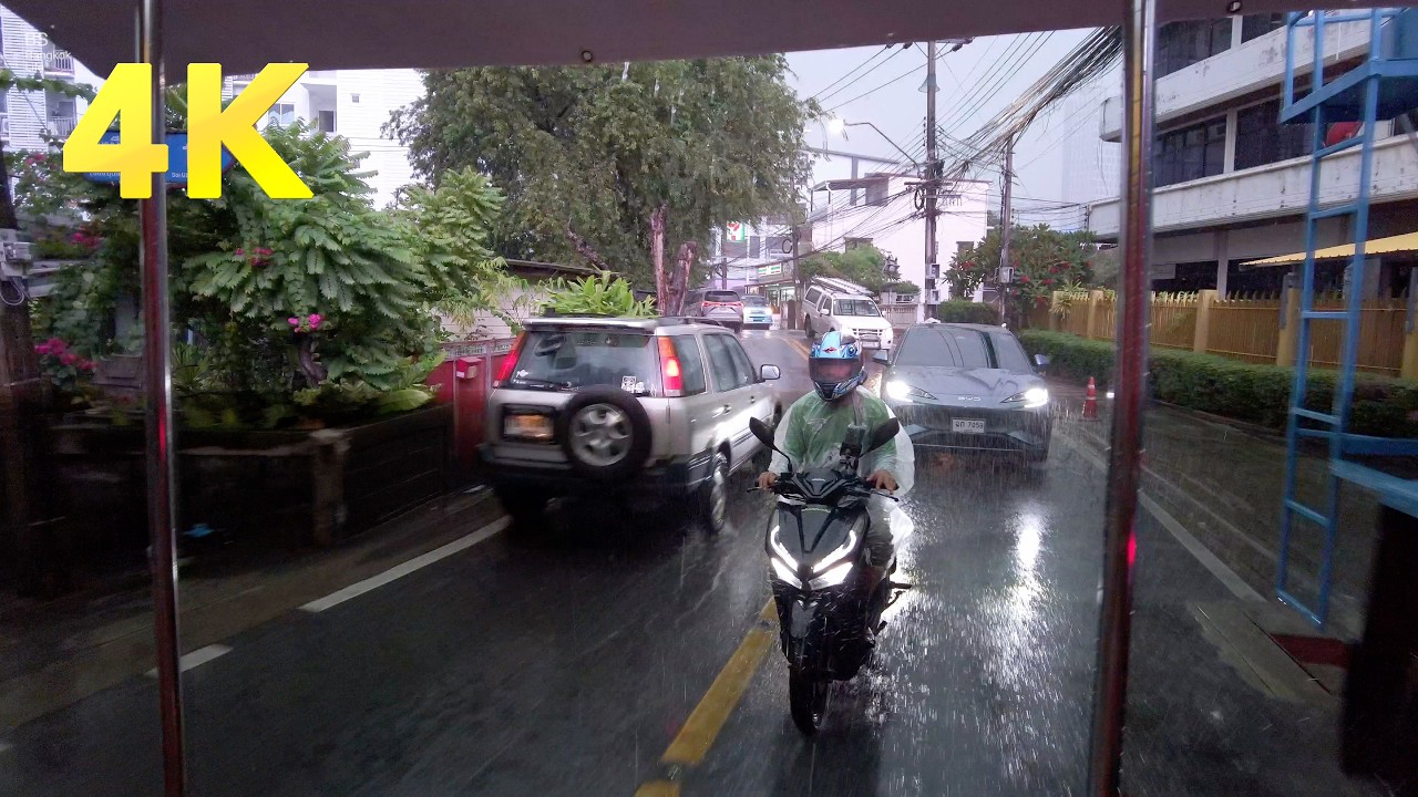 4K | Bang Chak, a day with heavy rain / Bangkok