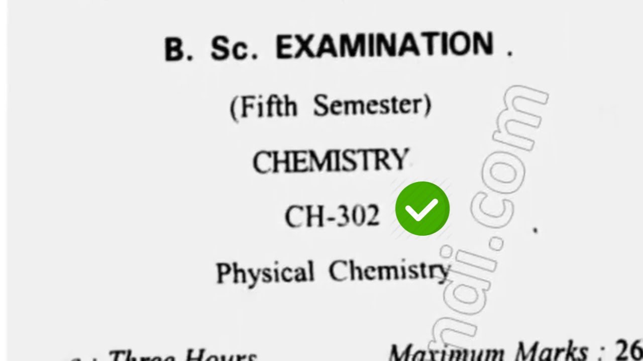 Cdlu BSc 5th Sem Physical Chemistry  Question Paper