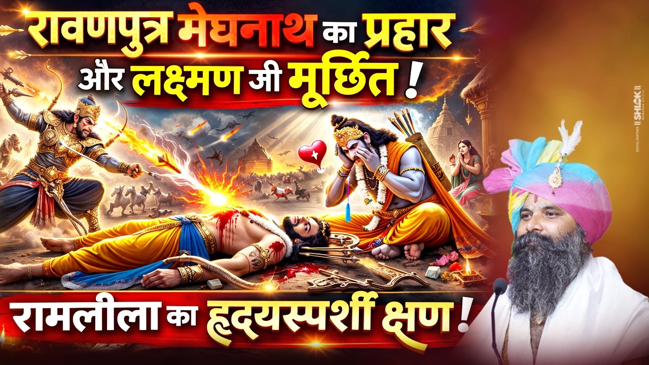 रावणपुत्र मेघनाथ का प्रहार और लक्ष्मण जी मूर्छित रामलीला का हृदयस्पर्शी क्षण! Lakshman Meghnath Yudh