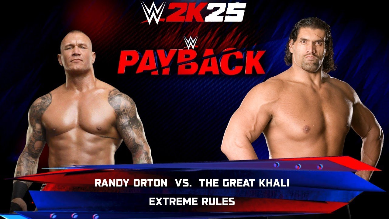 WWE 2k25 - Randy Orton vs The Great Khali: Extreme Rules Match at Payback 