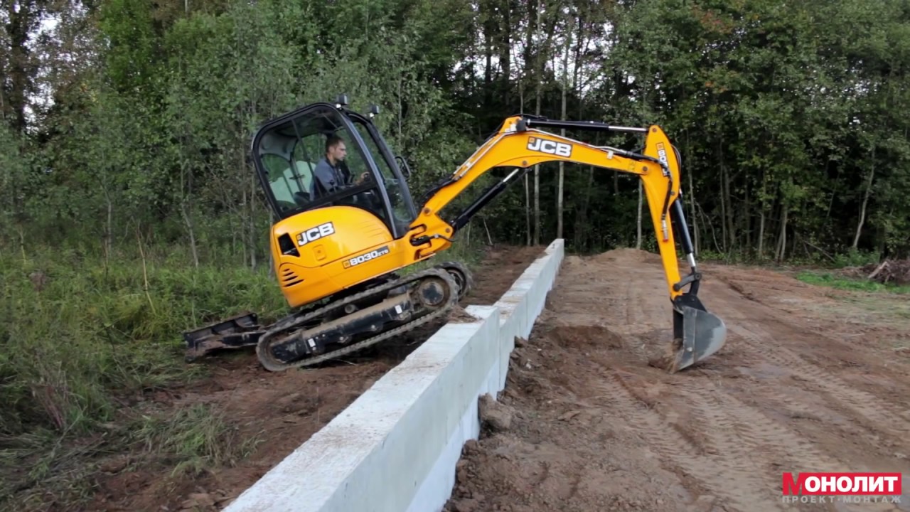 Обратная засыпка. Мини-экскаватор JCB 8030 & мини-погрузчик JCB 175
