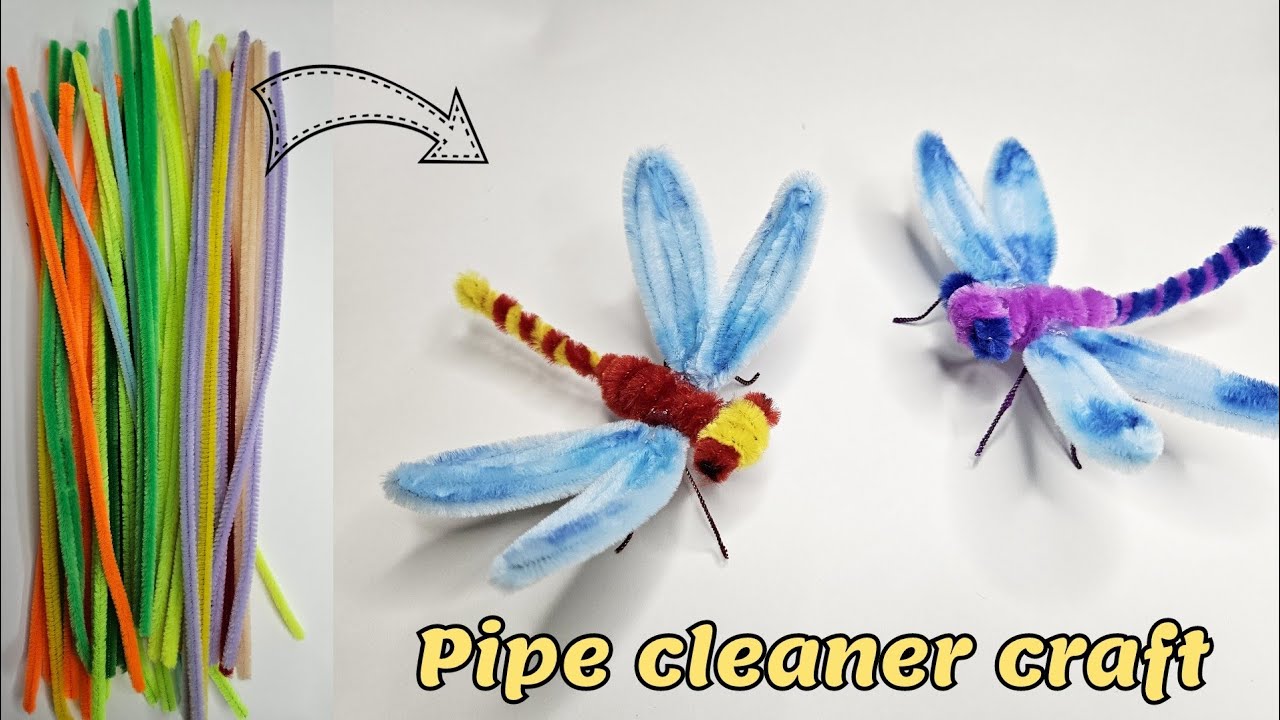 DIY Handmade pipe cleaner craft dragonflies | pipe cleaner craft animal and insect