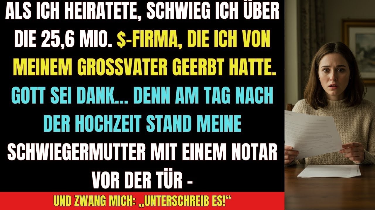 Am Tag nach der Hochzeit kam meine Schwiegermutter mit einem Notar… und wollte ALLES!