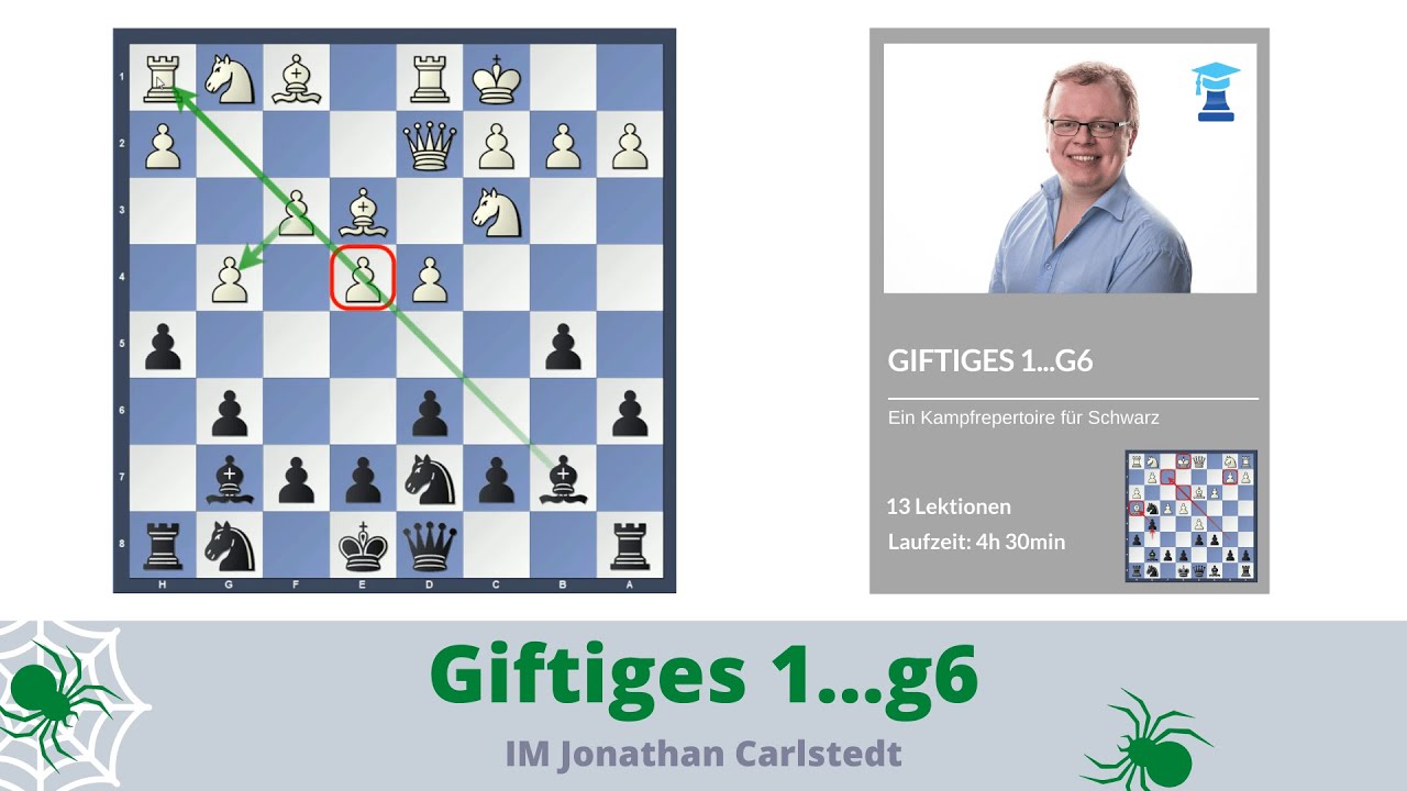 Das giftige 1...g6: Einblick und Eröffnungsübersicht | IM Jonathan Carlstedt