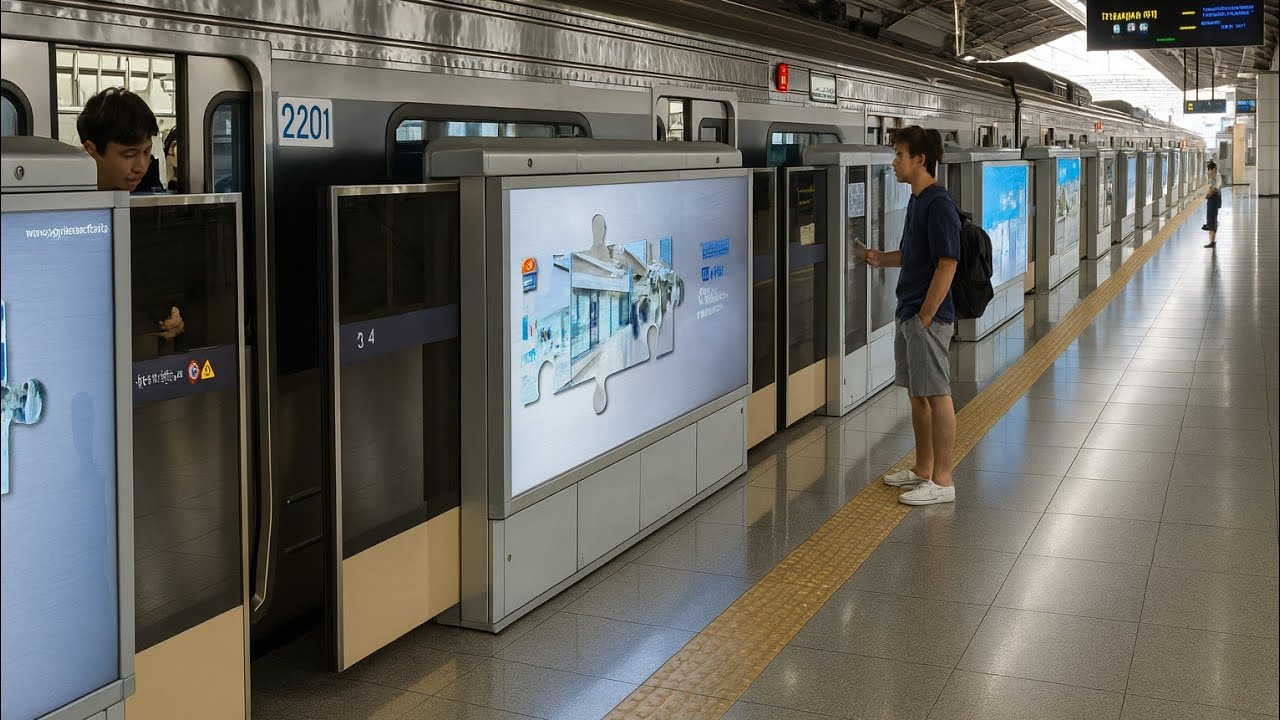 Seoul Metro No. Line 2 short journey -  Gang-byeon to Jamsil-nalu | South Korea 